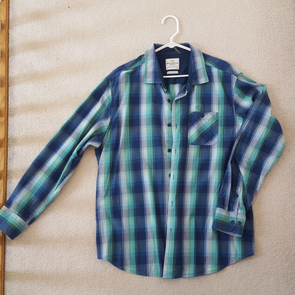 Tommy Bahama Blue and Green Casual Shirt